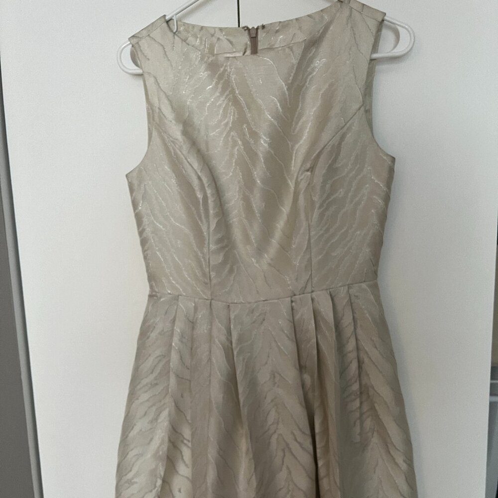 Lord & Taylor Cream and Silver Subtle Animal Print Size 6